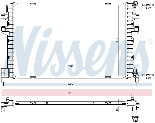 Radiator, engine cooling - 65306 NISSENS