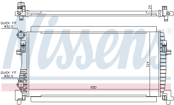 Radiator, engine cooling - 65317 NISSENS
