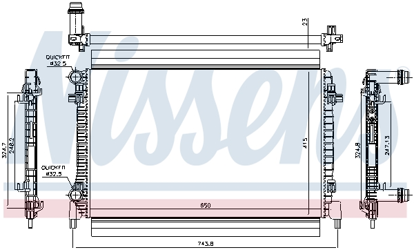 Radiator, engine cooling - 65327 NISSENS