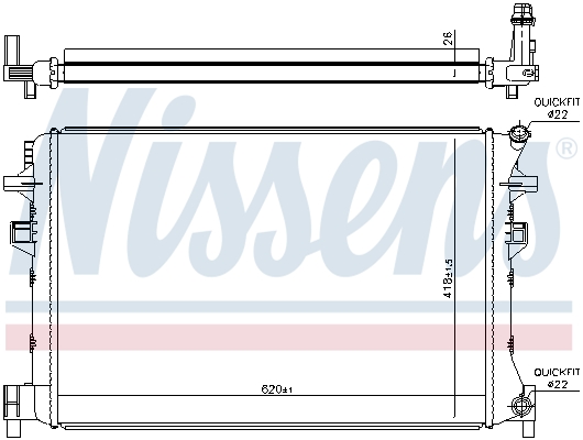 Radiator, engine cooling - 65328 NISSENS
