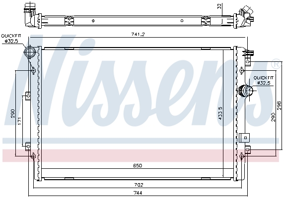 Radiator, engine cooling - 65330 NISSENS