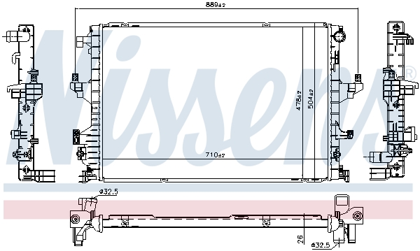 Radiator, engine cooling - 65346 NISSENS