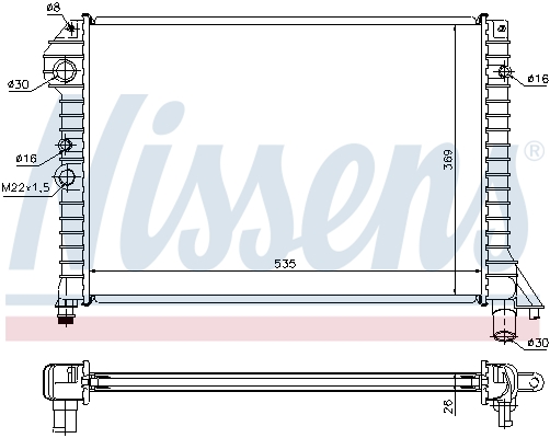 Radiator, engine cooling - 65517 NISSENS