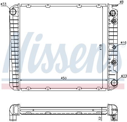 Radiator, engine cooling - 65520A NISSENS