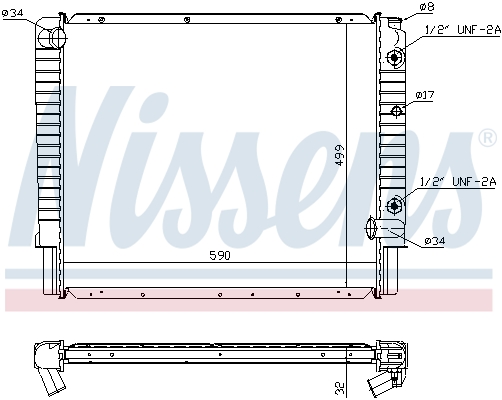 Radiator, engine cooling - 65523A NISSENS