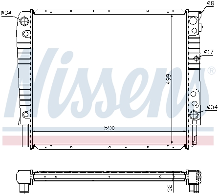 Radiator, engine cooling - 65531A NISSENS
