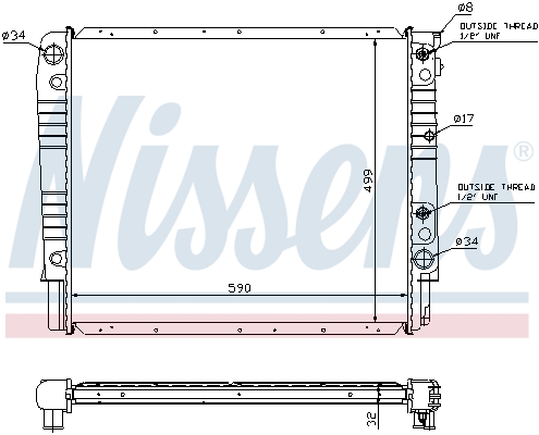 Radiator, engine cooling - 65542A NISSENS