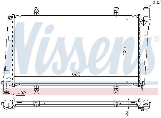 Radiator, engine cooling - 65551A NISSENS