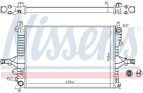 Radiator, engine cooling - 65557A NISSENS