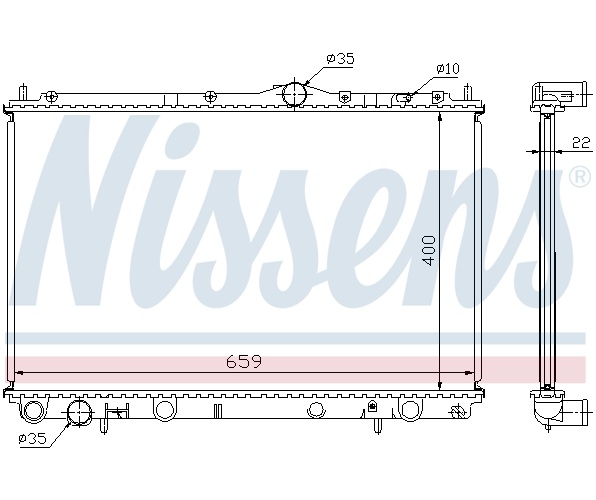 Radiator, engine cooling - 65559A NISSENS
