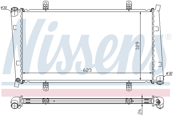 Radiator, engine cooling - 65560A NISSENS