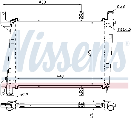Radiator, engine cooling - 65561A NISSENS