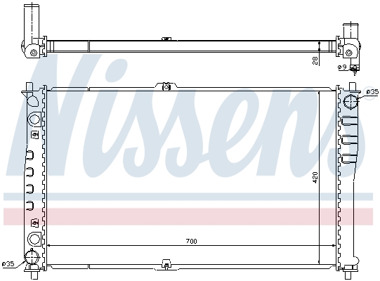 Radiator, engine cooling - 66618 NISSENS