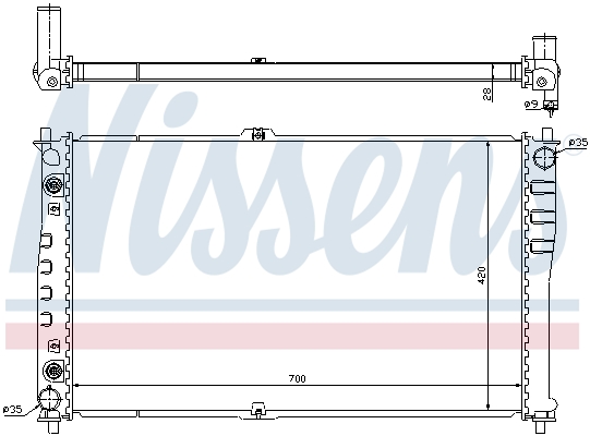 Radiator, engine cooling - 66619 NISSENS