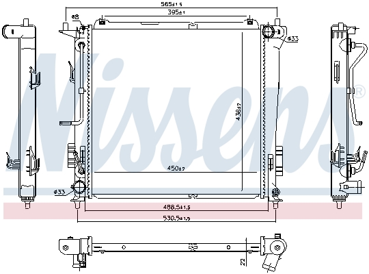 Radiator, engine cooling - 666216 NISSENS