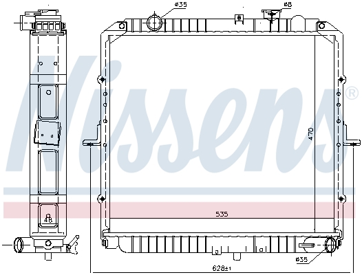 Radiator, engine cooling - 66622 NISSENS