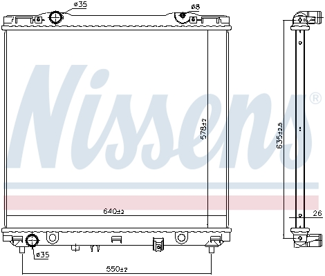 Radiator, engine cooling - 666226 NISSENS