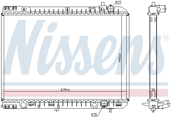 Radiator, engine cooling - 666230 NISSENS