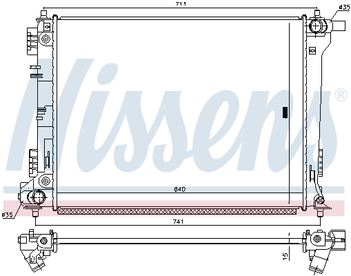 Radiator, engine cooling - 666232 NISSENS