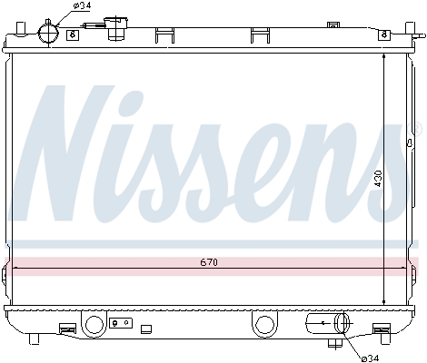 Radiator, engine cooling - 66637 NISSENS