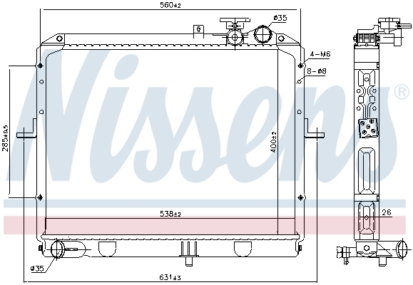Radiator, engine cooling - 66646 NISSENS