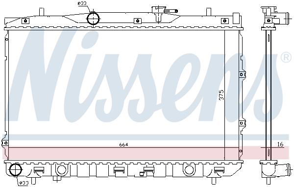 Radiator, engine cooling - 66648 NISSENS