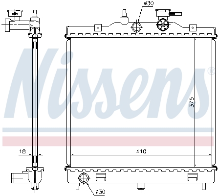 Radiator, engine cooling - 66655 NISSENS