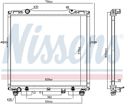 Radiator, engine cooling - 66659 NISSENS
