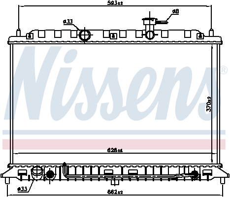 Radiator, engine cooling - 66687 NISSENS