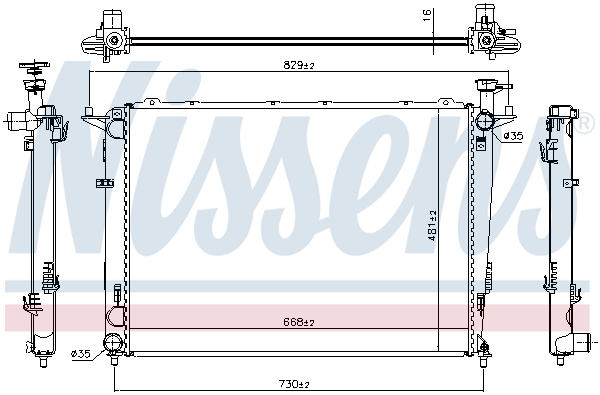 Radiator, engine cooling - 66693 NISSENS