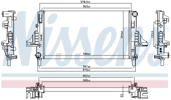 Radiator, engine cooling - 66698 NISSENS