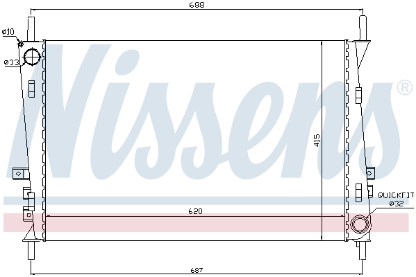 Radiator, engine cooling - 66704 NISSENS