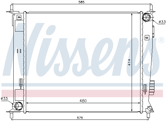 Radiator, engine cooling - 66742 NISSENS