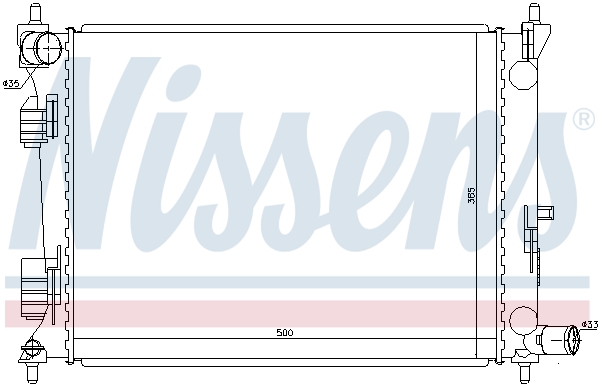 Radiator, engine cooling - 66756 NISSENS