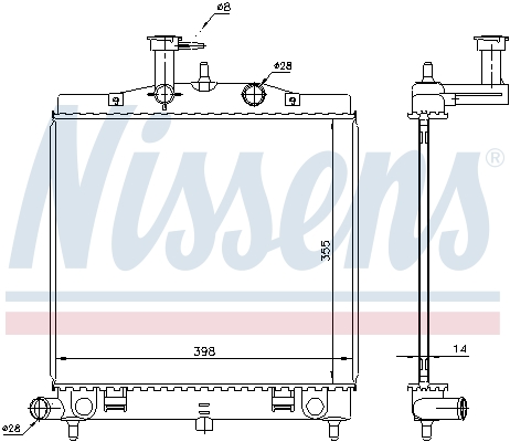 Radiator, engine cooling - 66760 NISSENS