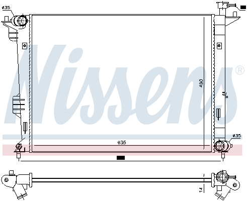 Radiator, engine cooling - 66761 NISSENS