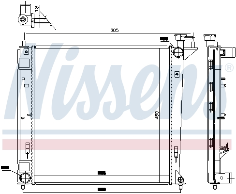 Radiator, engine cooling - 66762 NISSENS