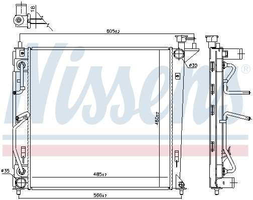 Radiator, engine cooling - 66763 NISSENS