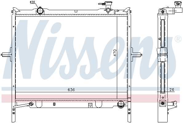 Radiator, engine cooling - 66767 NISSENS