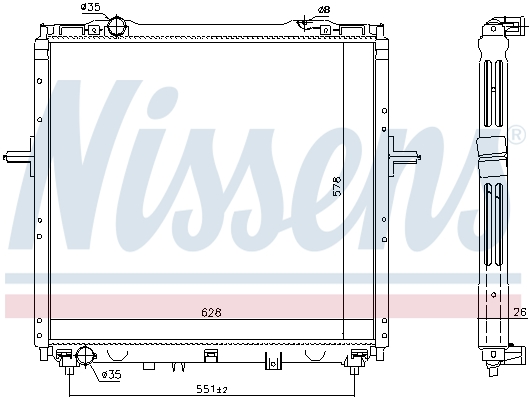 Radiator, engine cooling - 66768 NISSENS