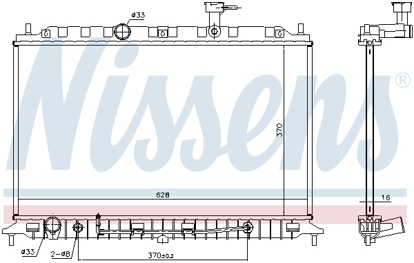 Radiator, engine cooling - 66769 NISSENS