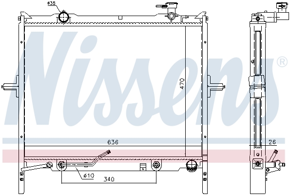 Radiator, engine cooling - 66772 NISSENS
