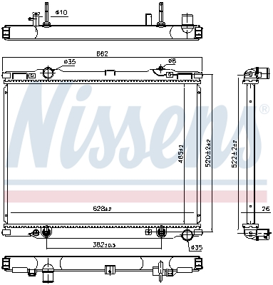 Radiator, engine cooling - 66773 NISSENS
