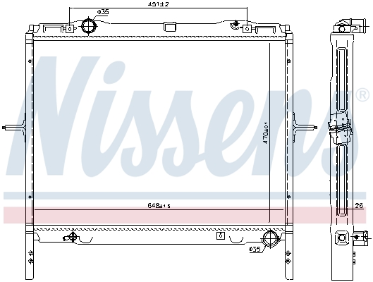 Radiator, engine cooling - 66779 NISSENS
