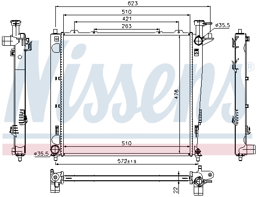 Radiator, engine cooling - 66782 NISSENS