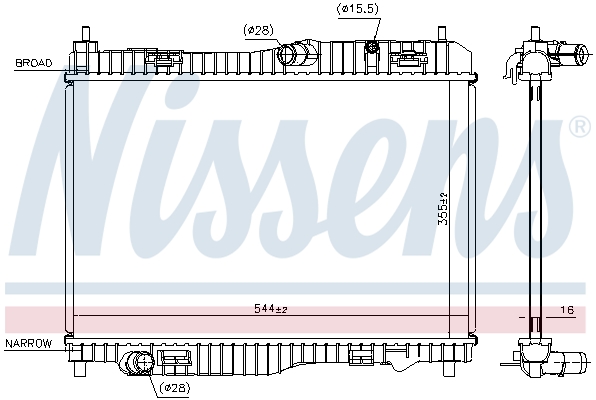 Radiator, engine cooling - 66858 NISSENS