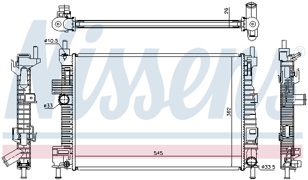 Radiator, engine cooling - 66869 NISSENS