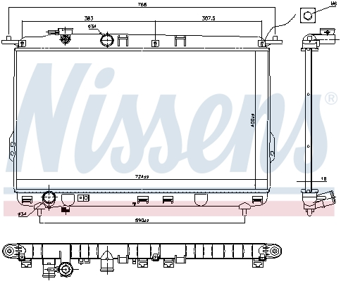 Radiator, engine cooling - 67026 NISSENS