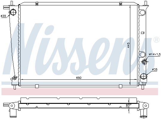 Radiator, engine cooling - 67039 NISSENS
