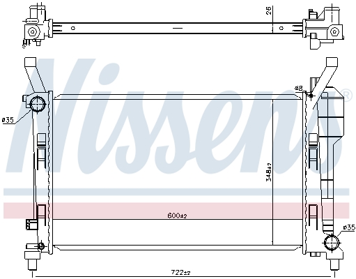 Radiator, engine cooling - 67106 NISSENS